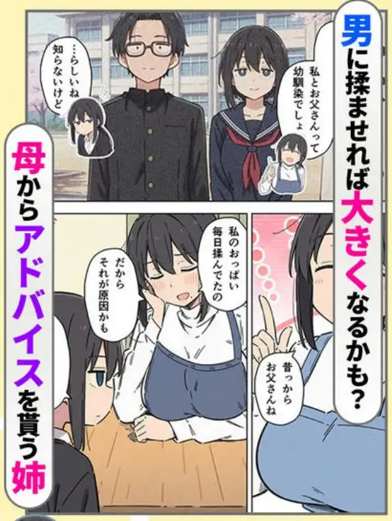 貧乳コンプレックスなジト目姉の育乳を手伝ったが大きくならないので中出しセックスすることになった話(d_738198)ページ004